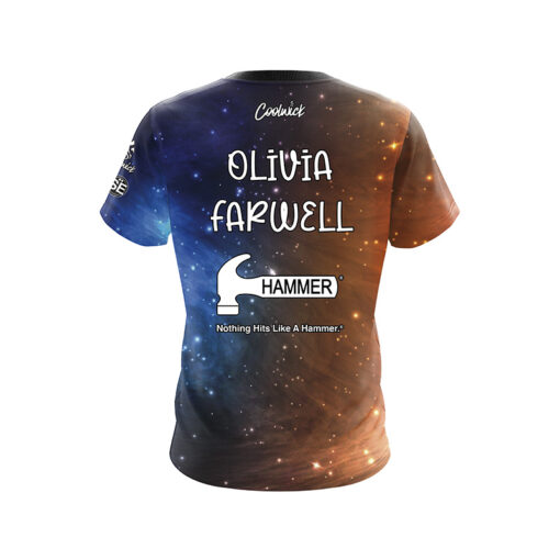 Hammer Olivia Farwell Blue Orange Galaxy CoolWick Bowling Jersey - Image 2