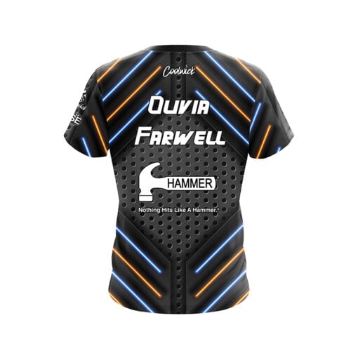 Hammer Olivia Farwell Blue Orange Tech CoolWick Bowling Jersey - Image 2