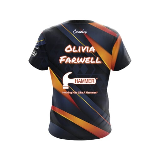 Hammer Olivia Farwell Navy Orange Impulse CoolWick Bowling Jersey - Image 2