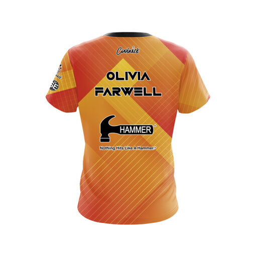 Hammer Olivia Farwell Orange Argyle CoolWick Bowling Jersey - Image 2