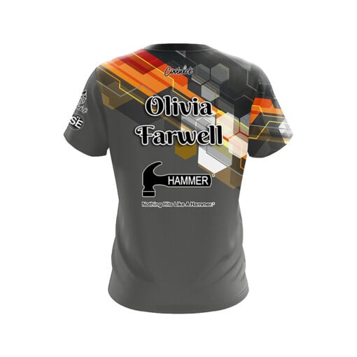 Hammer Olivia Farwell Orange Hex CoolWick Bowling Jersey - Image 2