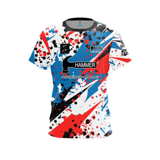 Hammer Olivia Farwell Blue Red Grunge CoolWick Bowling Jersey