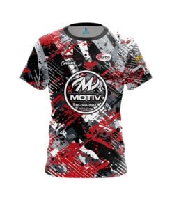 Motiv Erin McCarthy Red Black Grunge CoolWick Bowling Jersey