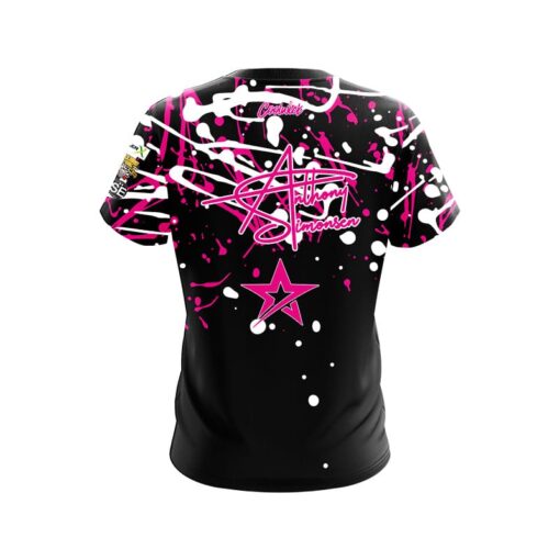 Roto Grip Anthony Simonsen Pink Posse CoolWick Bowling Jersey - Image 2