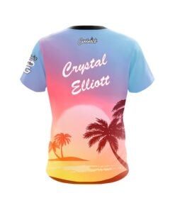 Alternative view of Roto Grip Crystal Elliott Tricolor Palm Sky CoolWick Bowling Jersey