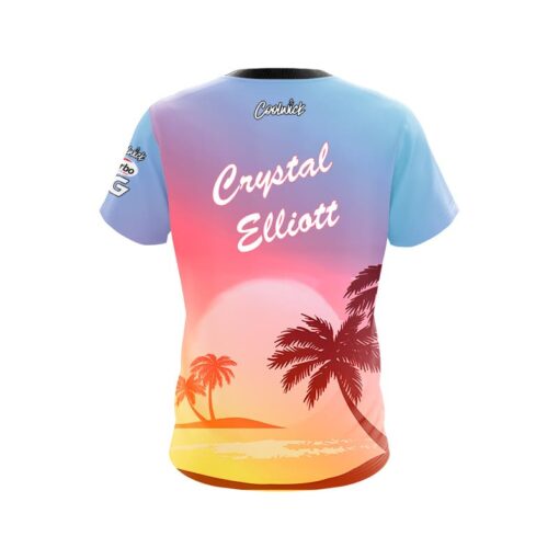 Roto Grip Crystal Elliott Tricolor Palm Sky CoolWick Bowling Jersey - Image 2