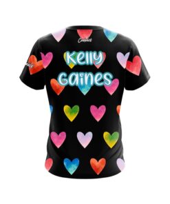 Alternative view of Roto Grip Kelly Gaines Black Watercolor Hearts CoolWick Bowling Jersey