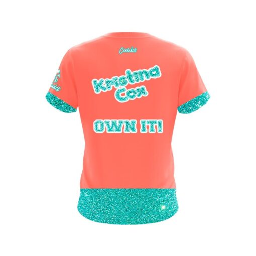 Roto Grip Kristina Cox Coral Teal Glitter CoolWick Bowling Jersey - Image 2