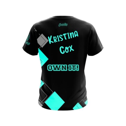 Roto Grip Kristina Cox Teal Squares CoolWick Bowling Jersey - Image 2