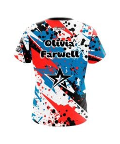 Alternative view of Roto Grip Olivia Farwell Blue Red Grunge CoolWick Bowling Jersey