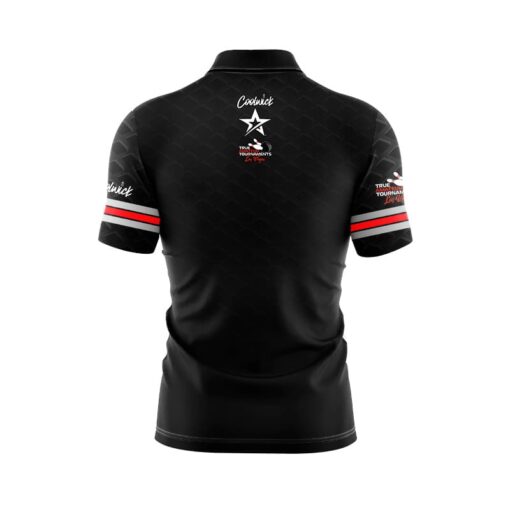 TAT True Amateur Tournament Silver Red Stripes CoolWick Bowling Jersey - Image 3