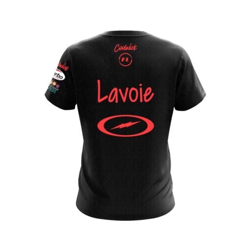 Storm Francois Lavoie Black Red Skyline CoolWick Bowling Jersey - Image 2