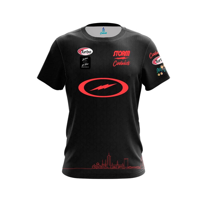 Storm Francois Lavoie Black Red Skyline CoolWick Bowling Jersey