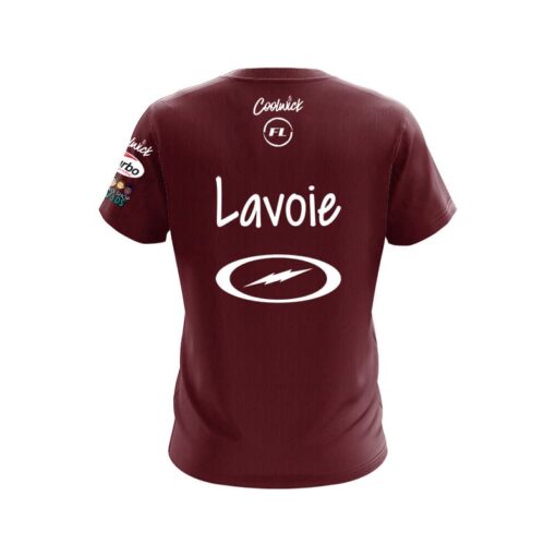 Storm Francois Lavoie Burgundy Skyline CoolWick Bowling Jersey - Image 2