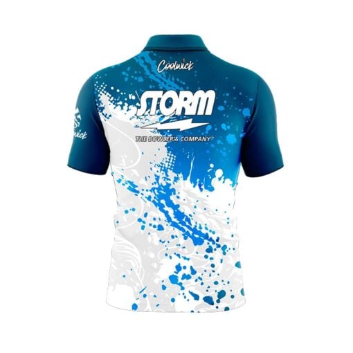 Storm Ocean Spray Quick Ship CoolWick Sash Zip Bowling Jersey - Image 2
