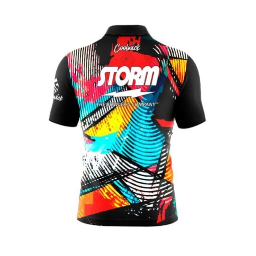 Storm Shattered Spectrum Quick Ship CoolWick Sash Zip Bowling Jersey - Image 2