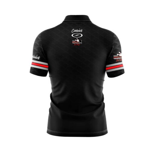 TAT True Amateur Tournament Silver Red Stripes CoolWick Bowling Jersey - Image 2