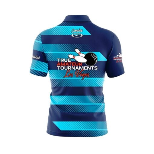 TAT True Amateur Tournament Blue Stripes CoolWick Bowling Jersey - Image 2
