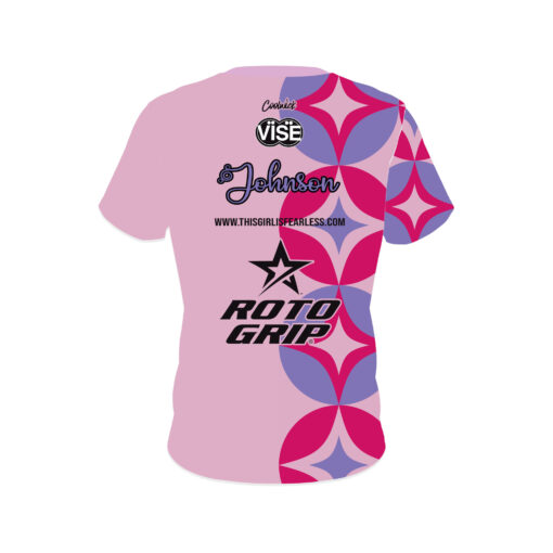 Stefanie Johnson Roto Grip Pink Diamond Girl CoolWick Bowling Jersey - Image 2