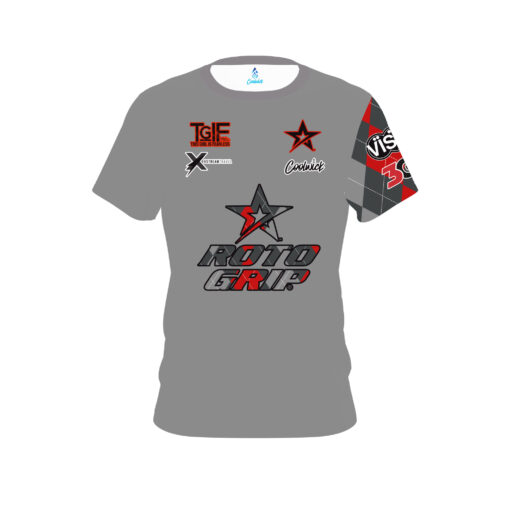 Stefanie Johnson Roto Grip Red Black Argyle Plaid CoolWick Bowling Jersey