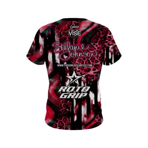 Stefanie Johnson Roto Grip Leopard Love CoolWick Bowling Jersey - Image 2