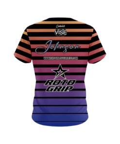 Alternative view of Stefanie Johnson Roto Grip Sunset Stripes CoolWick Bowling Jersey