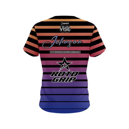 Stefanie Johnson Roto Grip Sunset Stripes CoolWick Bowling Jersey - Image 2