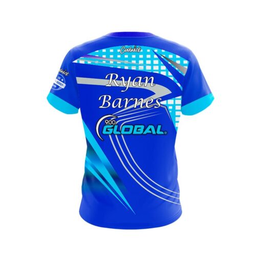 900 Global Ryan Barnes Columbia Blue Slash CoolWick Bowling Jersey - Image 2