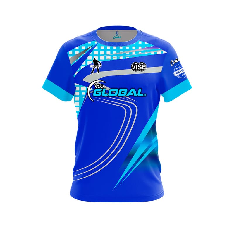 900 Global Ryan Barnes Columbia Blue Slash CoolWick Bowling Jersey