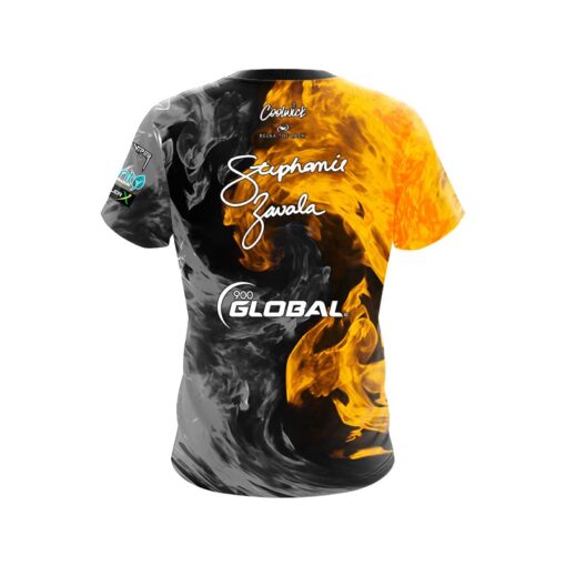 900 Global Stephanie Zavala Gold Fire CoolWick Bowling Jersey - Image 2