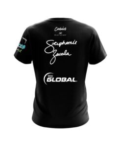 Alternative view of 900 Global Stephanie Zavala Plain Black CoolWick Bowling Jersey
