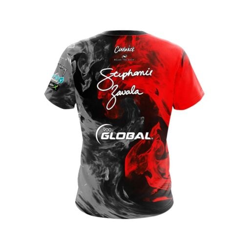 900 Global Stephanie Zavala Red Fire CoolWick Bowling Jersey - Image 2