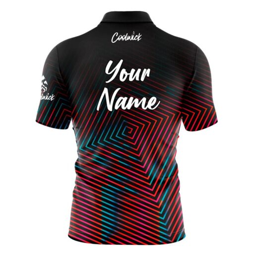 CoolWick Elite Red Teal Fixation Sash Zip Jersey - Image 2