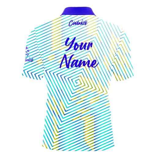 CoolWick Elite White Yellow Blue Fixation Sash Zip Jersey - Image 2