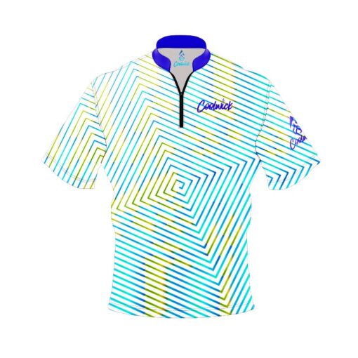 CoolWick Elite White Yellow Blue Fixation Sash Zip Jersey