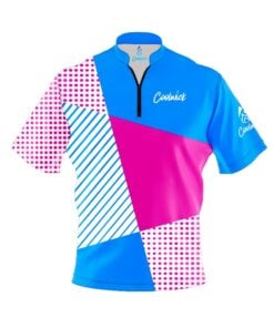 CoolWick Elite Pink Blue Complexity Sash Zip Jersey