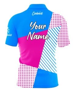 Alternative view of CoolWick Elite Pink Blue Complexity Sash Zip Jersey