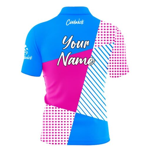 CoolWick Elite Pink Blue Complexity Sash Zip Jersey - Image 2
