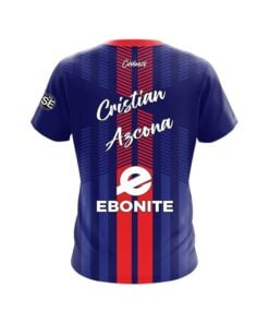 Alternative view of Ebonite Cristian Azcona Red Pin Stripes CoolWick Bowling Jersey