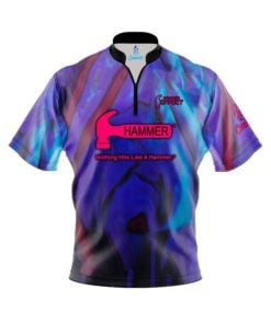 Hammer Effect Quick Ship CoolWick Sash Zip Bowling Jersey