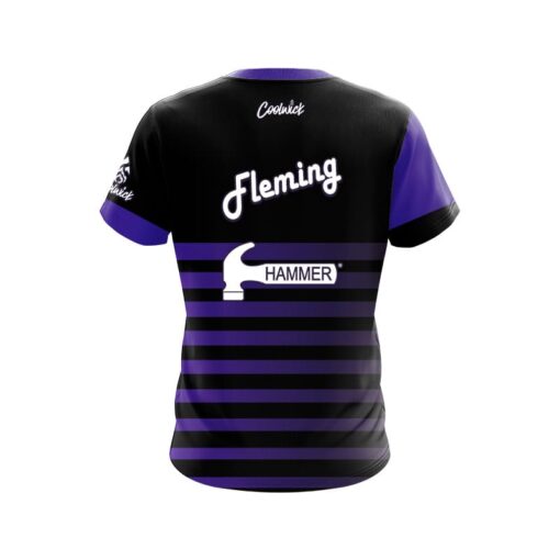 Hammer Tinickia Fleming Purple Faded Stripes CoolWick Bowling Jersey - Image 2