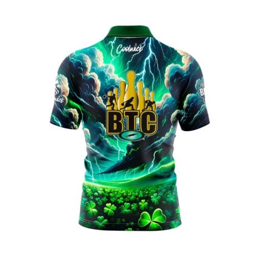 Storm Beat The Champs Shamrock Sash Zip CoolWick Bowling Jersey - Image 2