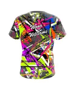 Alternative view of 12Bagger Wana Williams Paint Splatter Abstract CoolWick Bowling Jersey