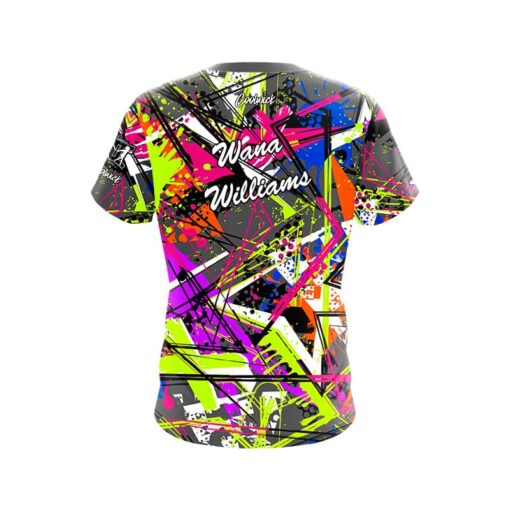 12Bagger Wana Williams Paint Splatter Abstract CoolWick Bowling Jersey - Image 2