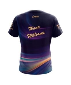 Alternative view of 12Bagger Wana Williams Purple Blue Wave CoolWick Bowling Jersey