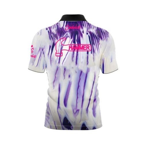 Hammer Arctic Vibe Quick Ship CoolWick Sash Zip Bowling Jersey - Image 2