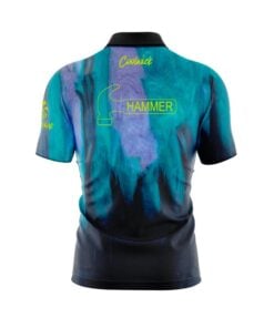 Alternative view of Hammer Raw Black Purple Teal Fast Track CoolWick Bowling Jersey