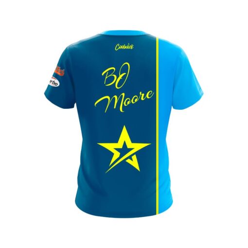 Roto Grip BJ Moore Blue Yellow Split CoolWick Bowling Jersey - Image 2
