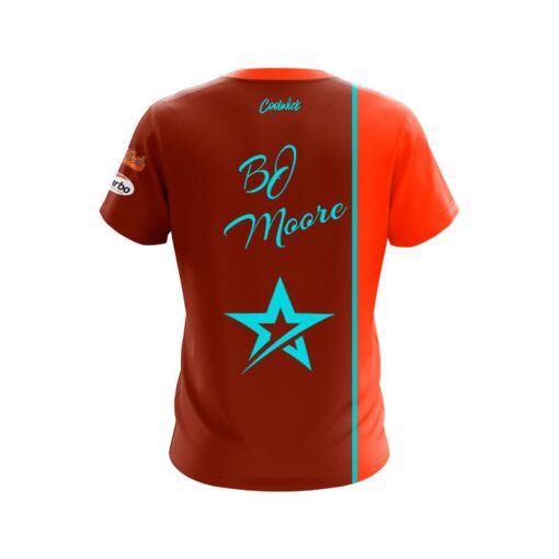 Roto Grip BJ Moore Red Aqua Split CoolWick Bowling Jersey - Image 2