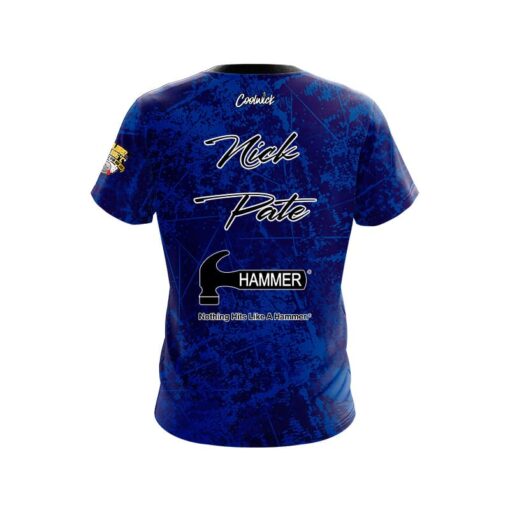Hammer Nick Pate Blue Grunge CoolWick Bowling Jersey - Image 2